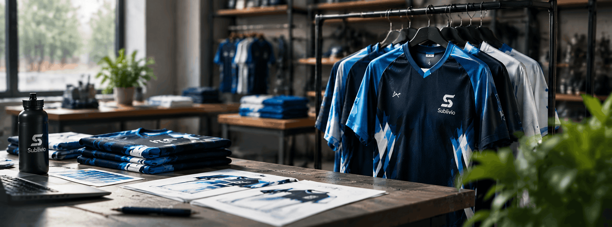 Folded performance sportswear showing apparel fabric detail.