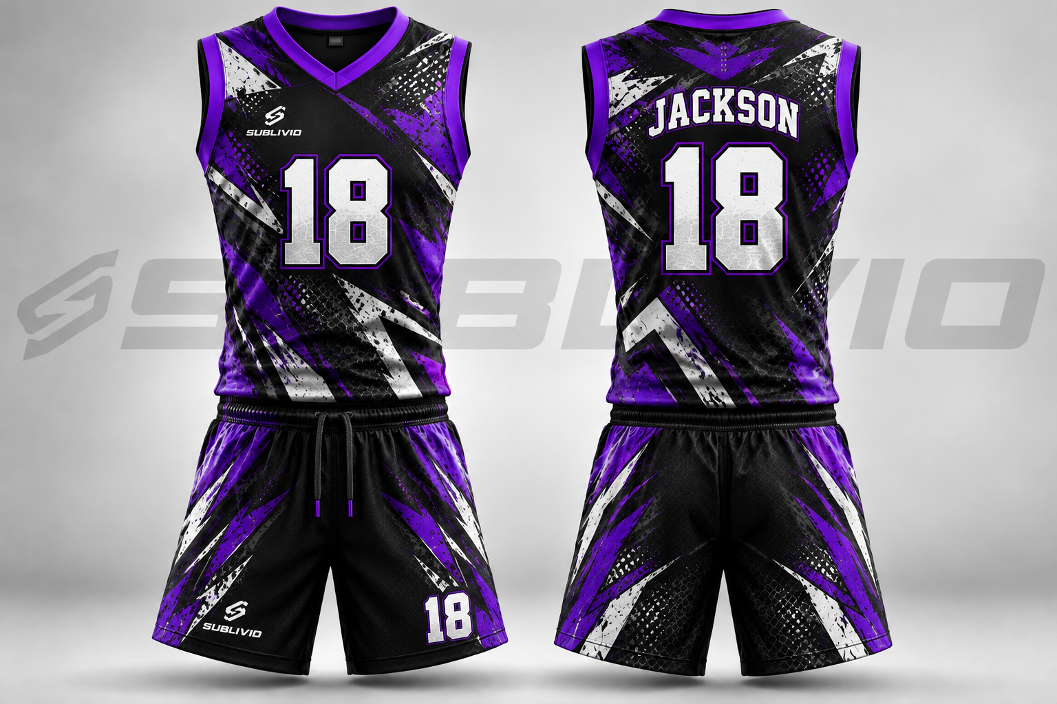 Purple Basketball Jersey Kit — Basketball sample