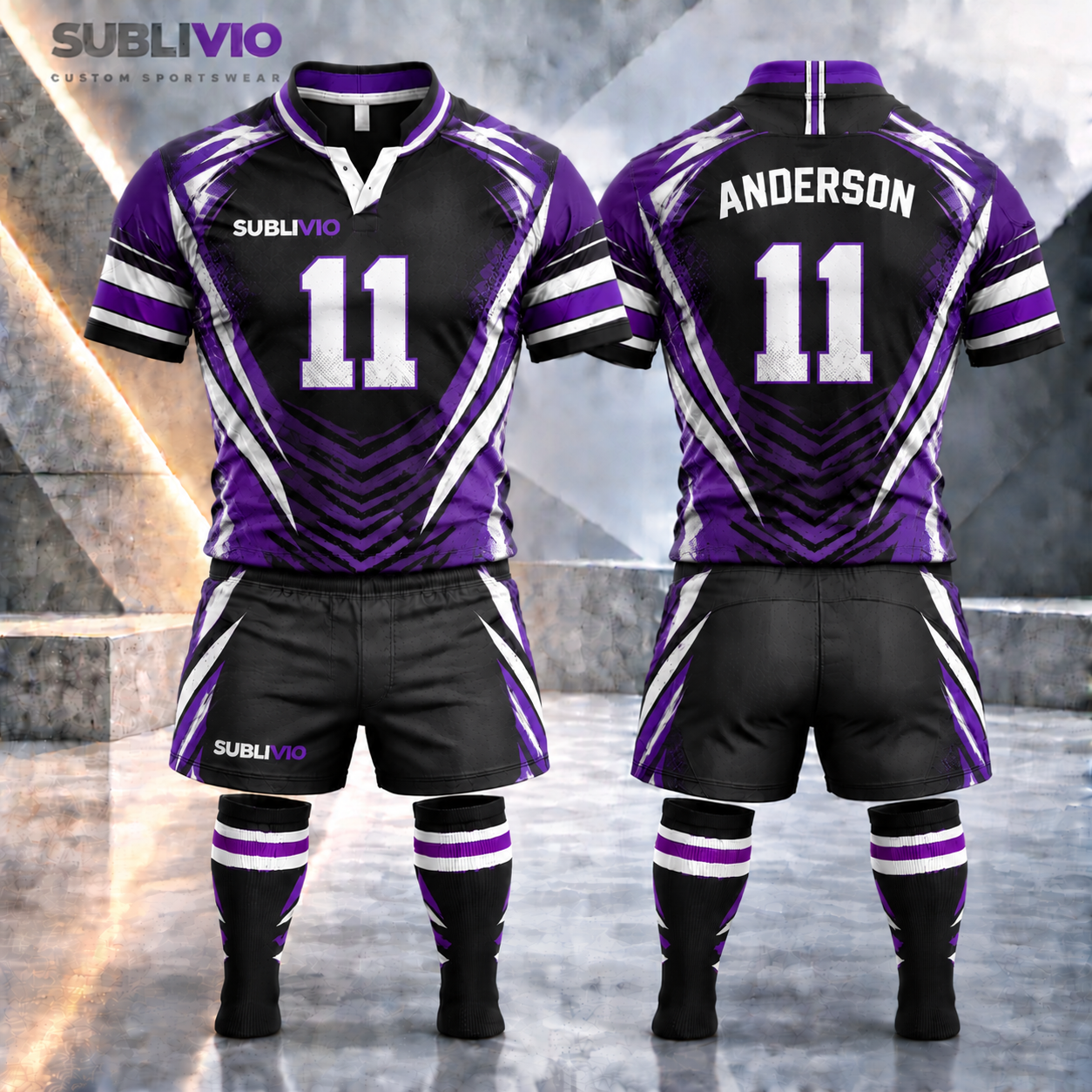 Purple & Black Rugby Jersey Kit — Rugby sample