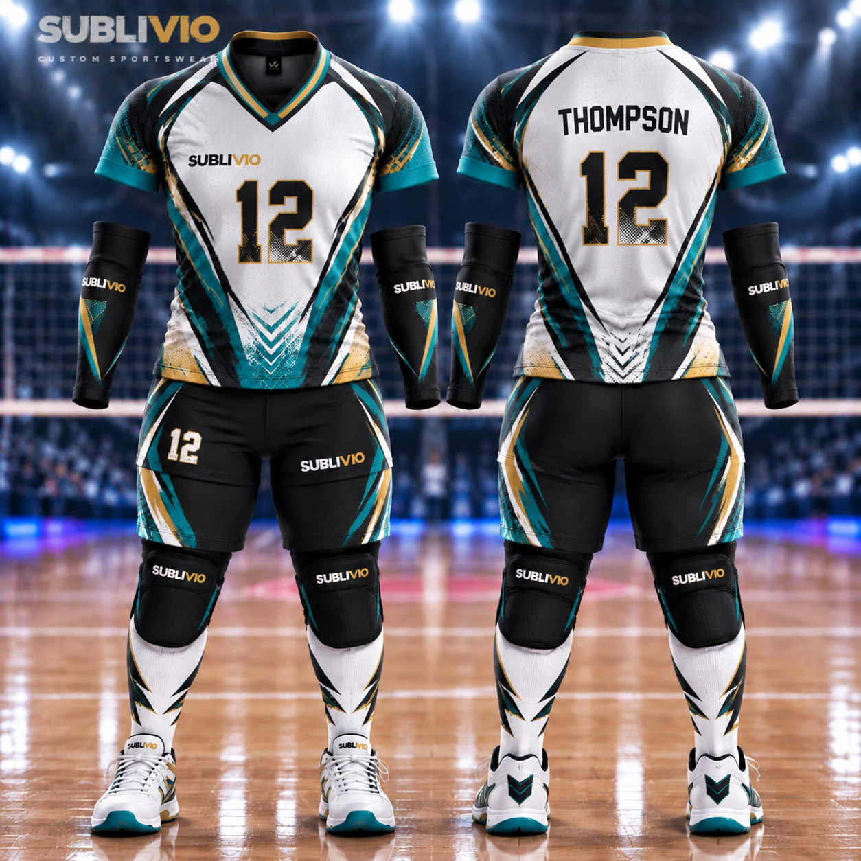Black & Teal Volleyball Jersey Kit — Volleyball sample