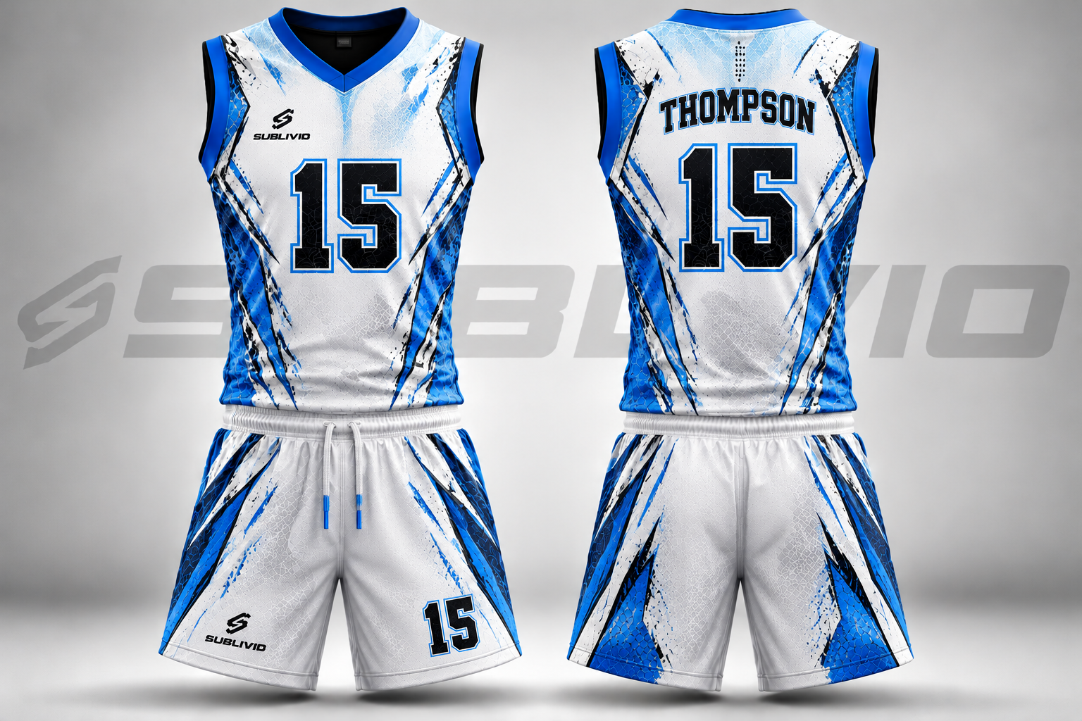 White & Blue Lacrosse Jersey Kit — Lacrosse sample